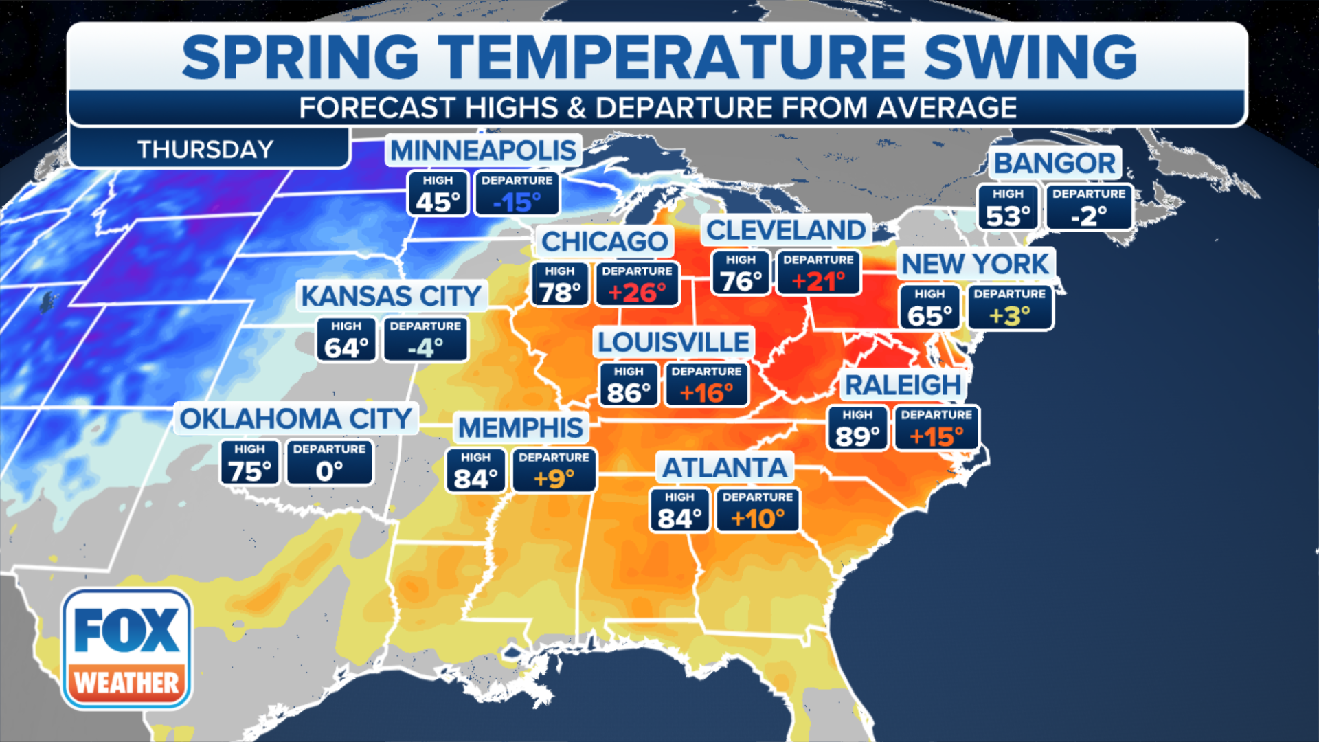 Another wild temperature swing brings aboveaverage warmth to over 180